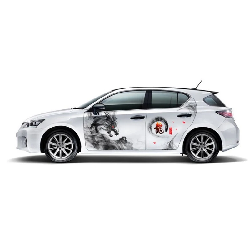 Big Size Car Sticker Dragon Chinese Ink Painting Decal Whole Body Refitting Car Body Covers for Volkswagen Auto Accessories