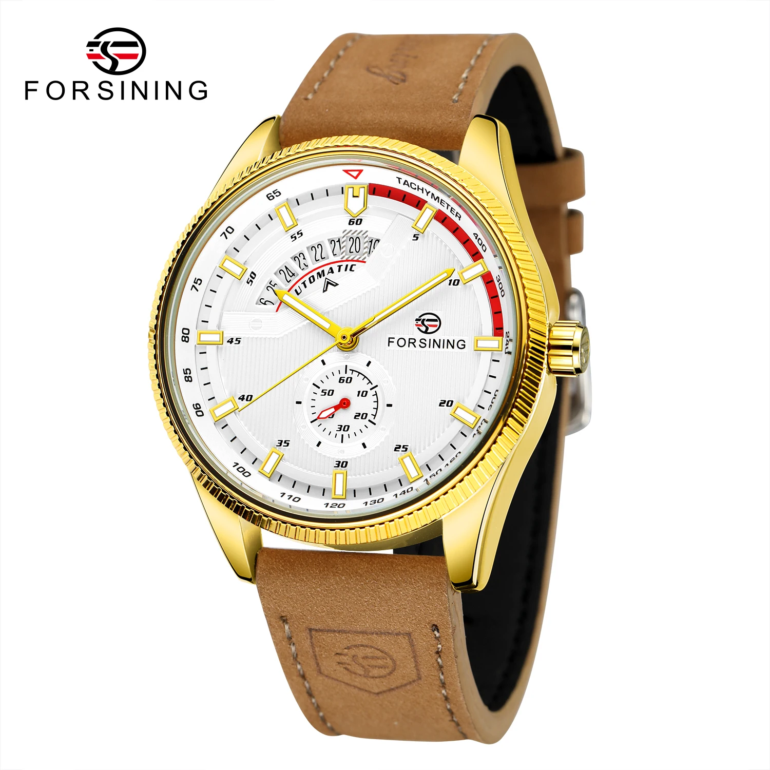 

Forsining watches men's leisure hollow automatic mechanical watch wrist watch mechanical movement brown belt mechanical watch