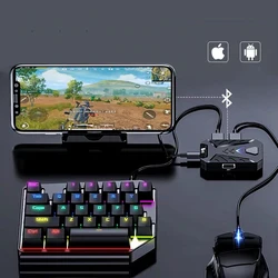 Mobile Game Keyboard and Mouse Adapter, PUBG/Call of Duty Controller Converter Wired/Wireless for Android/(iOS Less than 13.4)