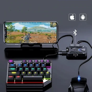 Mobile Game Keyboard and Mouse Adapter, PUBG/Mission Controller Converter Wired/Wireless for Android/(iOS less than 13.4)