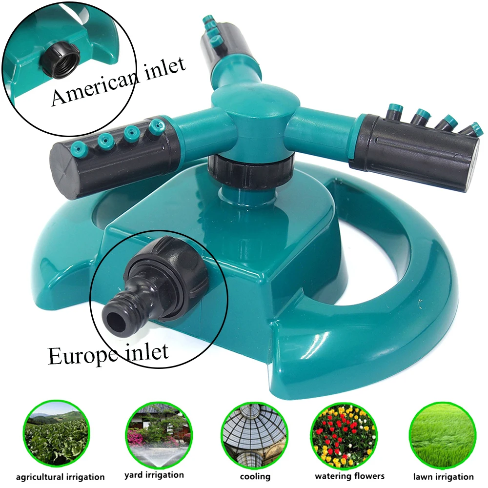 Garden Yard Automatic Watering Spikes Watering Equipment Plant Waterer Lawn Sprinklers Garden 360° Rotating Sprinkler irrigation