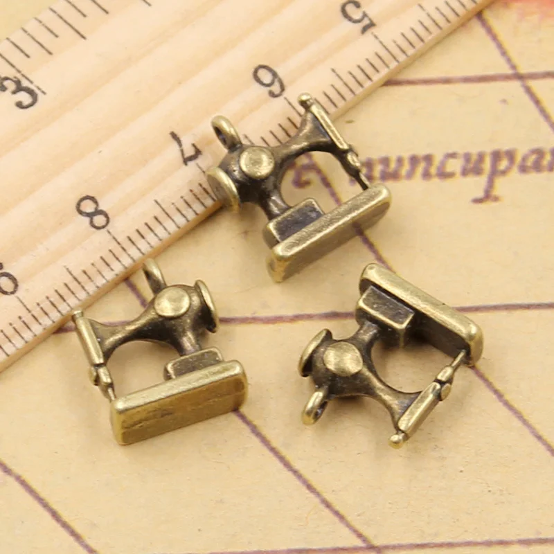 10pcs Charms Sewing Machine 15x12mm Tibetan Bronze Silver Color Pendants Antique Jewelry Making DIY Handmade Craft Pendant