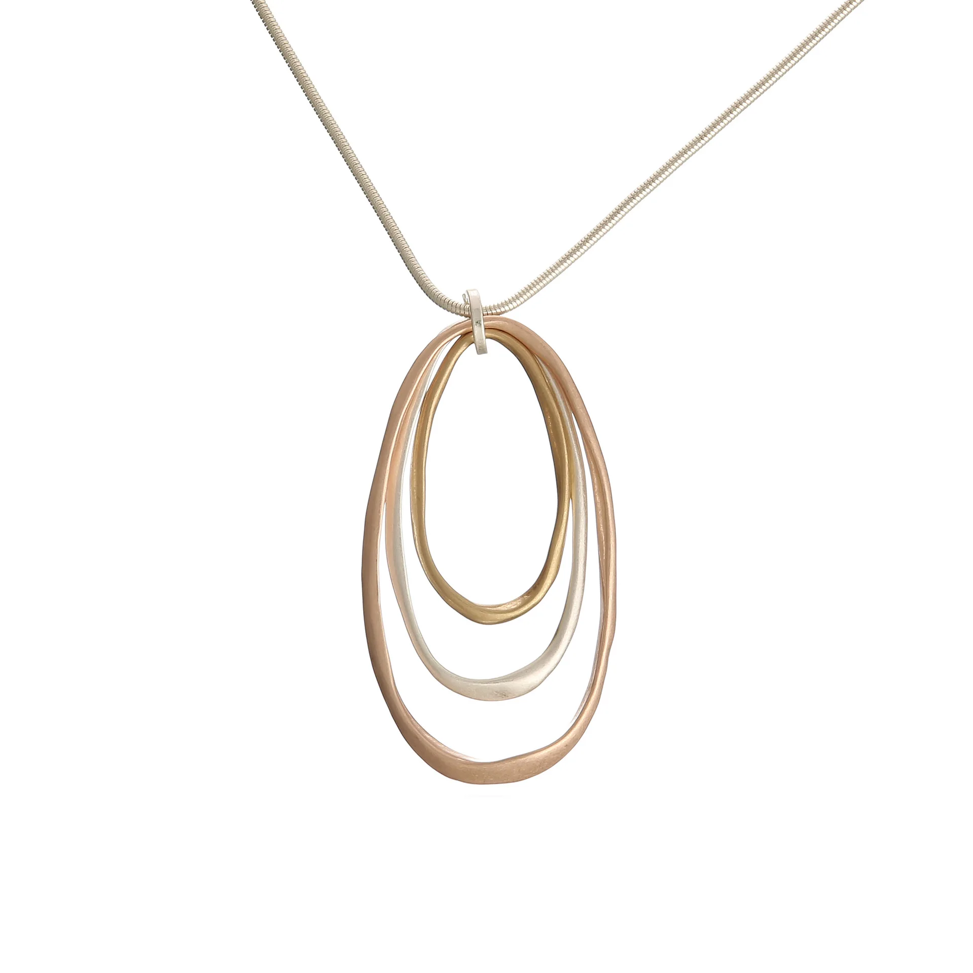 Long Necklace Multiple Oval Pendant Necklace Vintage Statement Geometric Necklace for Women Mujer Kolye Jewelry