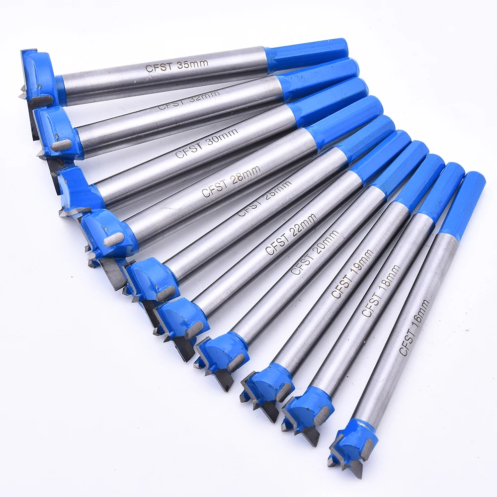 Hole Drill Woodworking Carbide Tip Forstner Bit Set Extra Long Hole Saw 90mm Depth Drill Bit Forstner Bit Cutter  16mm-35mm D30