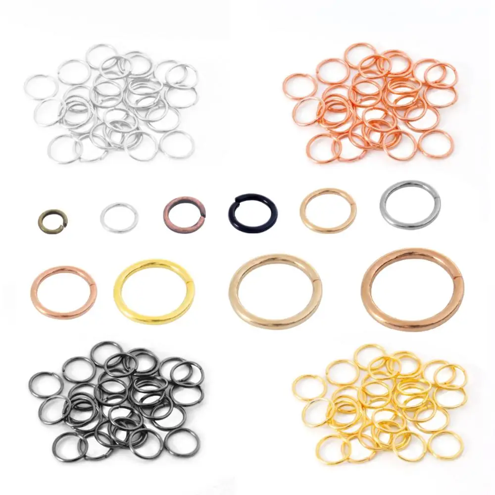 50-200pcs 3 4 5 6 7 8 10 12 14 16 20mm Jump Rings DIY Jewelry Making Connector Split Rings Jewelry Accessories Findings Supplies