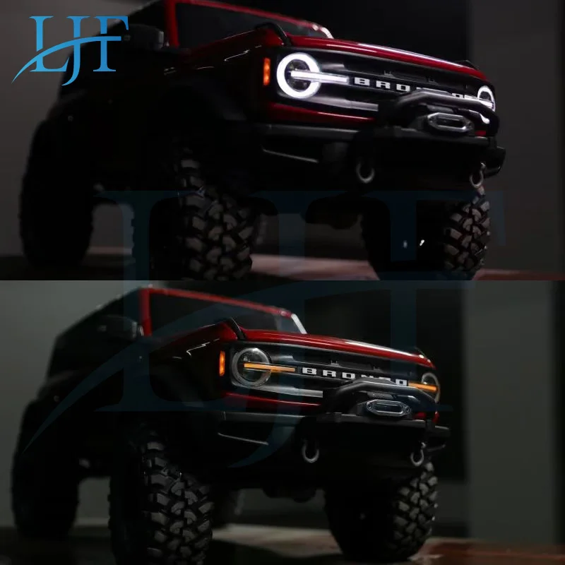 LJF 2021 new LED Light System Front & Rear Lamp Group for 1/10 RC Car Traxxas TRX4 Ford Bronco Front and Back Headlights L339