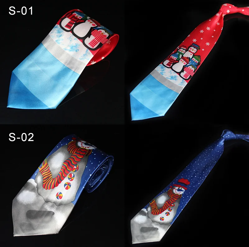 Neuartiges Design Weihnachtskrawatten Rot Hochwertige Bedruckte Krawatte Halloween Weihnachtsbaum Schneemann Elch Krawatte Für Männer Weihnachtsgeschenk – Detail 1