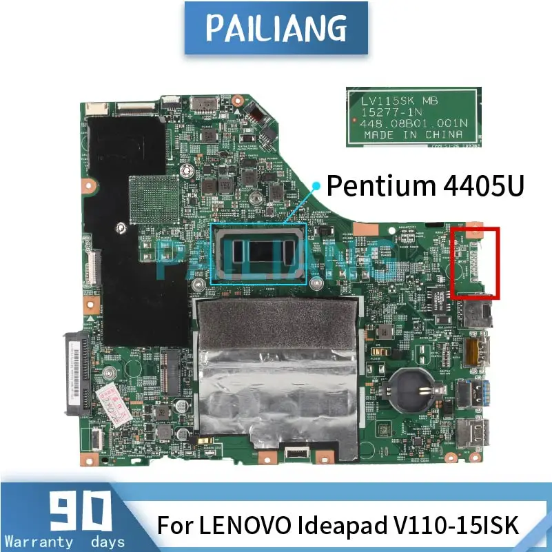 

Mainboard For LENOVO Ideapad V110-15ISK Pentium 4405U Laptop motherboard 15277-1N SR2EX DDR4 ested OK