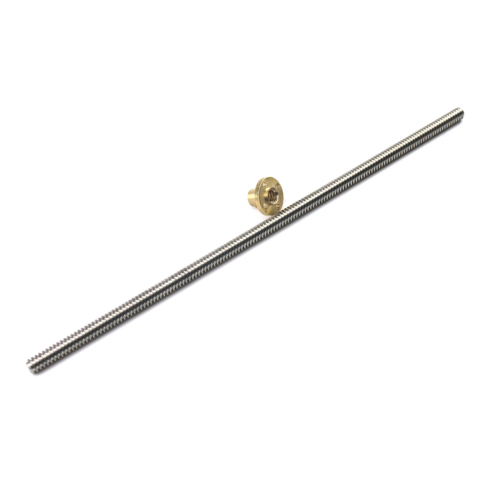 T8ตะกั่วสกรู Trapezoidal Rod Lead CNC 3D เครื่องพิมพ์1/2/4/8/10/12/14มม.ความยาว100มม.200มม.250มม.300มม.350มม.400มม.ทองแดงถั่ว