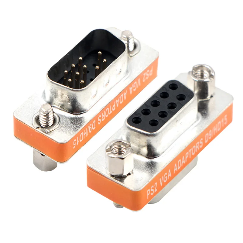 Monitor Gender (DB15/DB9) / HD 15 / DB 9 / VGA(D-SUB, RGB), Mini Cable Gender Changer Coupler Connector