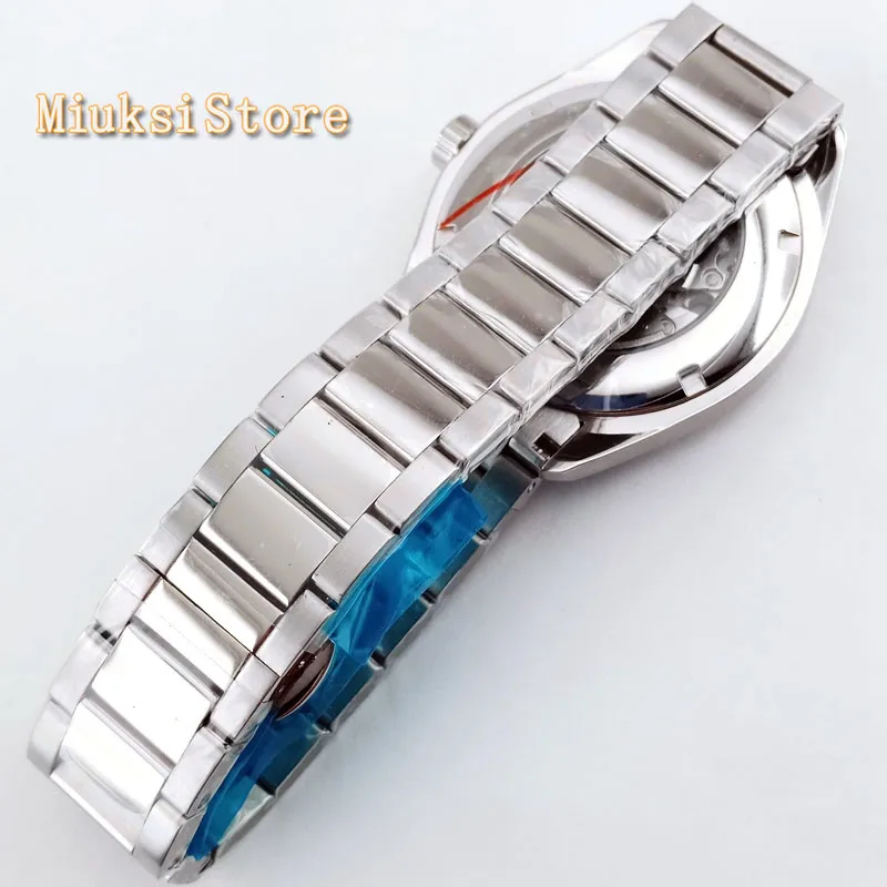 41MM Corgeut Silver watch case sapphire crystal blue dial date luminous automatic mens top luxury business watch