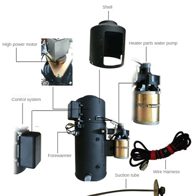 Preriscaldatore per automobile Riscaldatore diesel Riscaldamento dell'acqua Riscaldatore per auto Riscaldatore per parcheggio Camera di combustione Preriscaldatore per auto con conduttura dell'olio