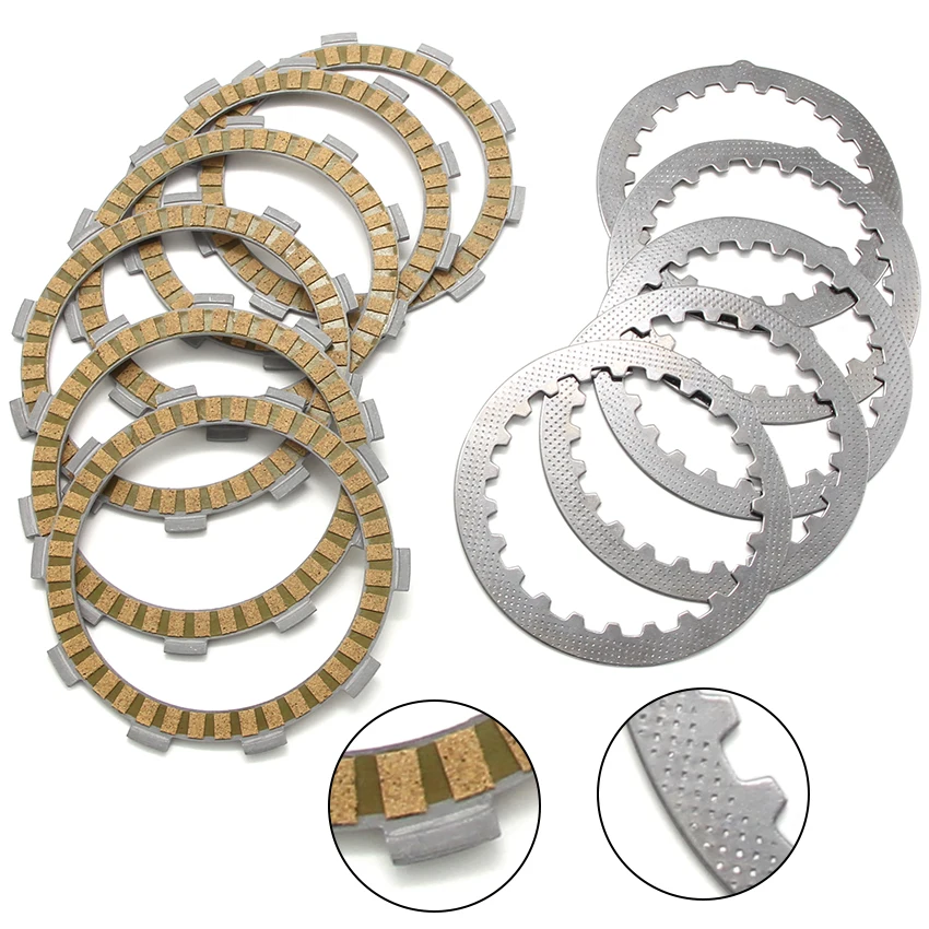 

Motorcycle Clutch Disc Friction Discs Plates For Yamaha TZR125 2RK 3PC1 2 3 OEM:21V-16321-00 3XP-16321-00 1V1-16324-00