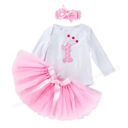 Baby Girl Clothes pierwsze urodziny strój 1 rok Girls Dress noworodek chrzciny strój świąteczny sukienki dla dzieci na urodziny