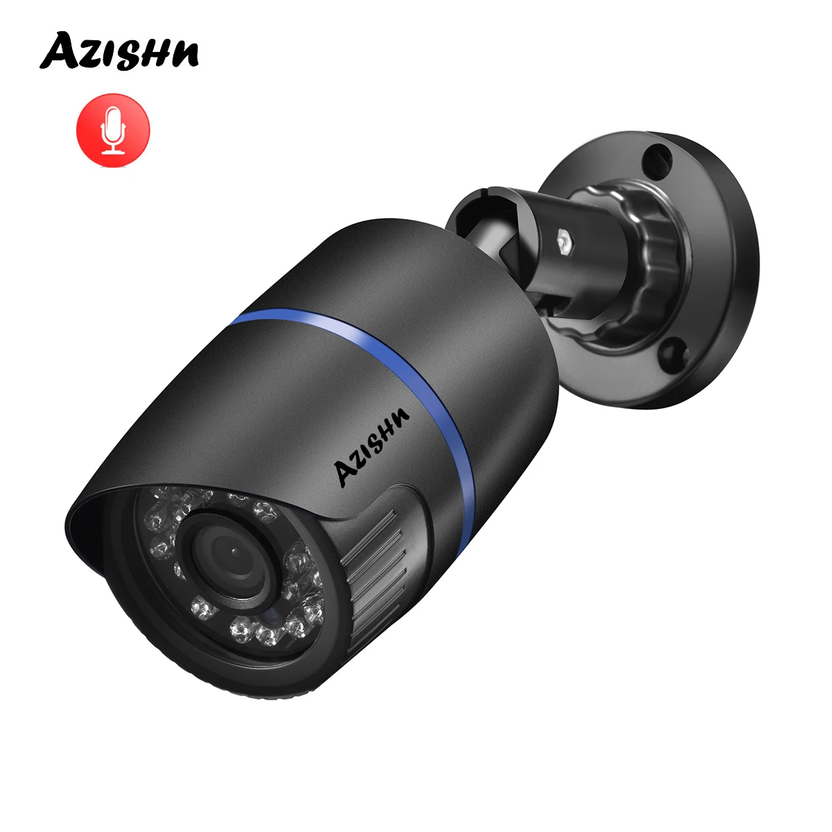 AZISHN H.265 4MP 2560*1440 CMOS Audio IP Camera Waterproof Face Detection Day/Night XMEye P2P CCTV Cam POE48V Z78BS60-4MP