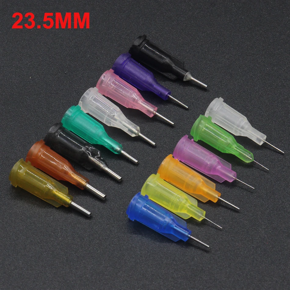 100Pcs Lengte 23.5Mm Precision Gepassiveerd S.S. Doseer Tip Met Pp Safetylok Hub, 0.5 "Tubing Lengte Lijm Dispenser Naalden