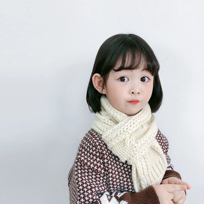 Autumn Winter Kids Boys Girls Knitted Scarf Soft Warm Neckerchief For Baby Children Neck Scarves 9 Colors