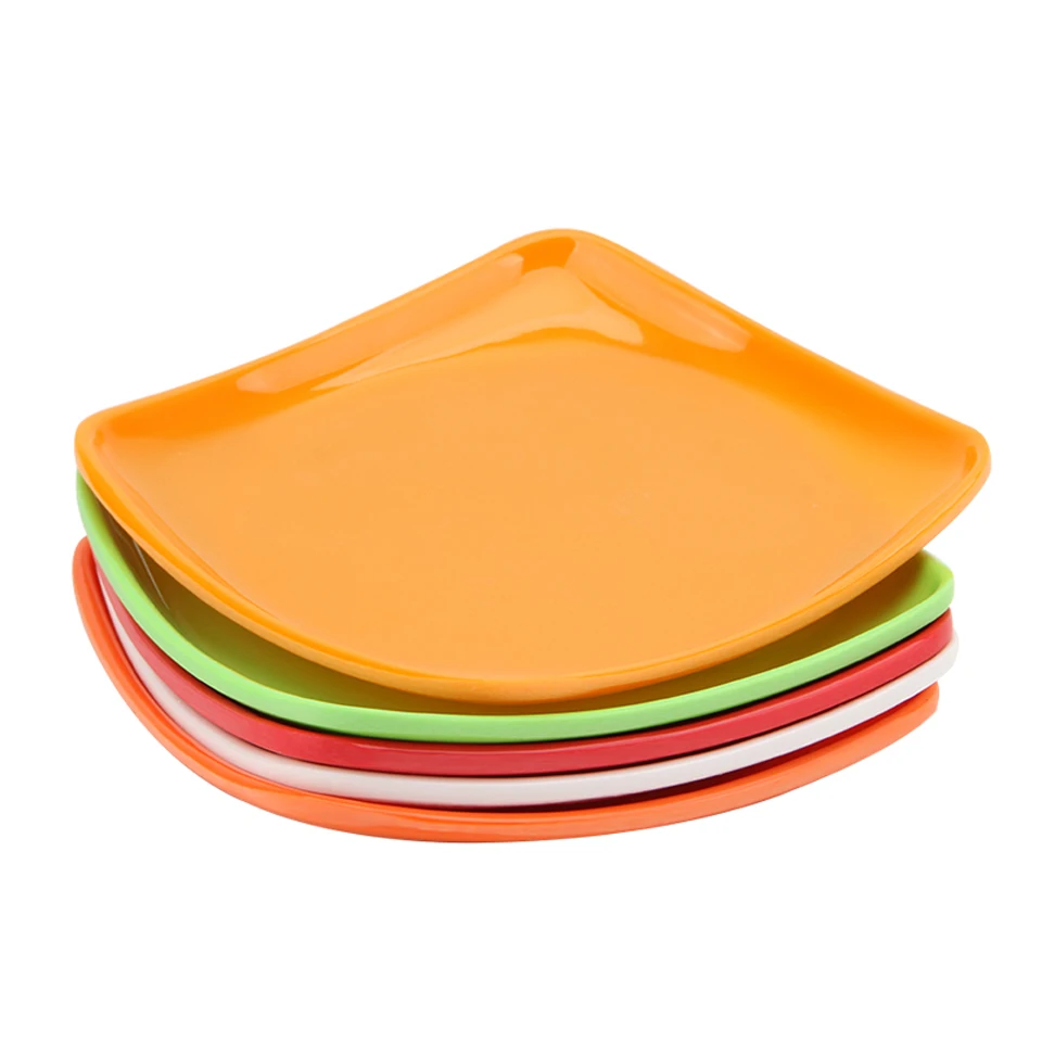 Color Imitation Porcelain Square Plate Canteen Fast Food Hot Pot Cooking Cold Dishes Eating Pasta Plate Restaurant Melamine Dish