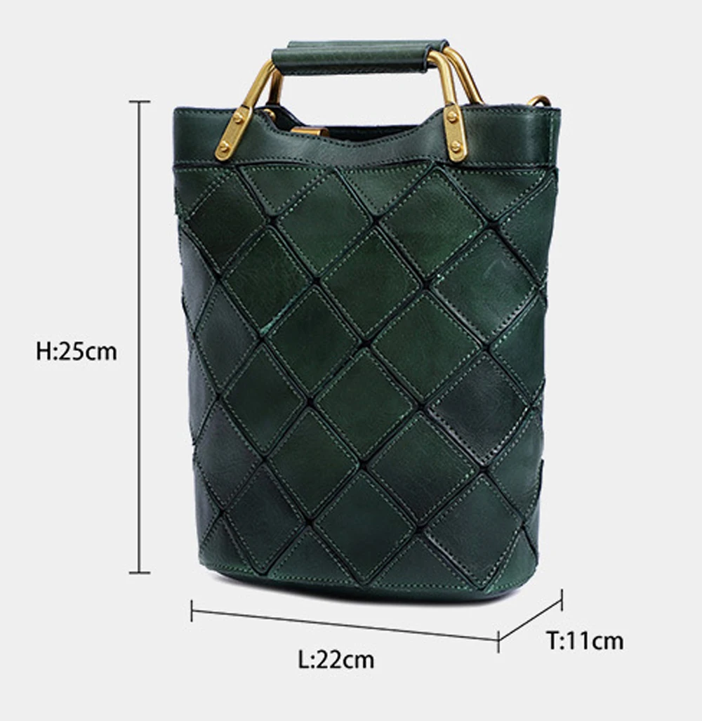 Fashion Handbag New Splicing Multi-Function Large Capacity Retro Genuine Leather Handbag Versatile High Quality Shoulder Bags