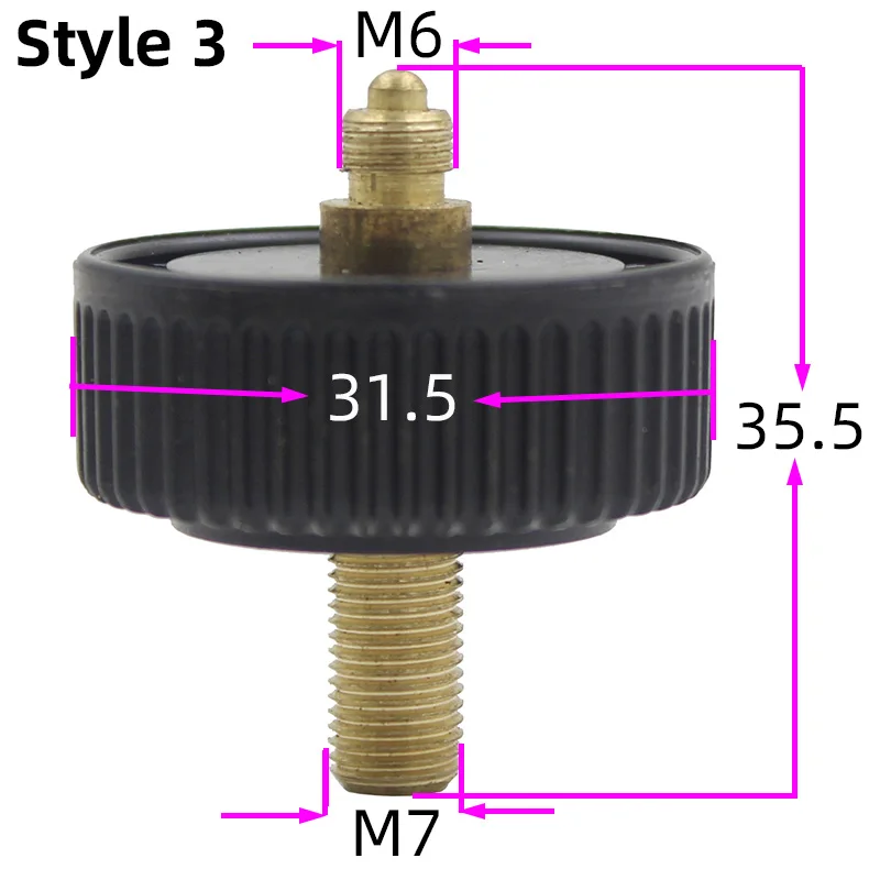 Foot Screw Leveling Adjustment Handwheel Footsrews for Total Station Level 1PCS