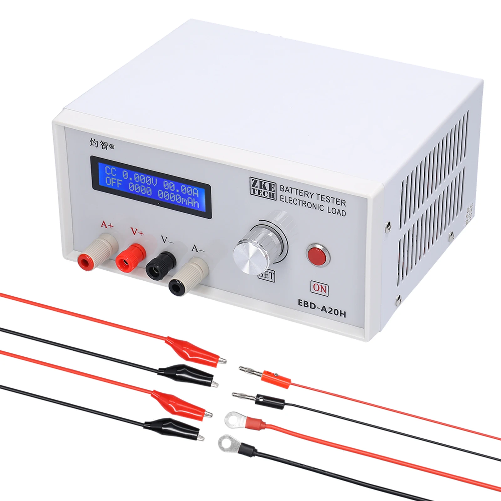Probador de batería de EBD-A20H, descargador electrónico de corriente directa multifunción, 30V, 20A, 200W, compatible con Control de Software en línea de PC
