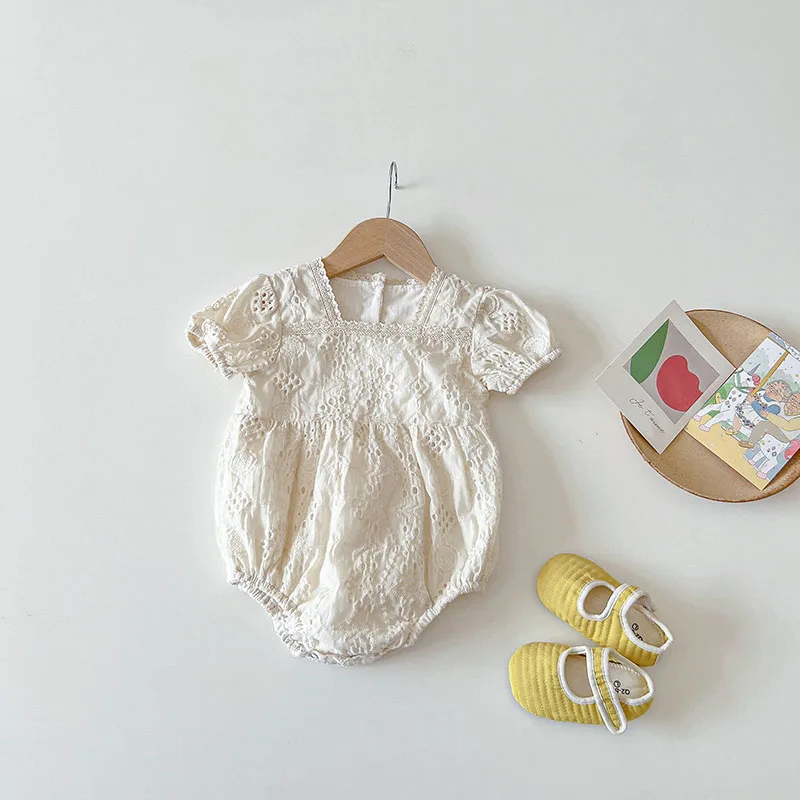 

Summer Baby Bodysuits Toddler Girls One Piece Toddler Girls Embroidery Outfit