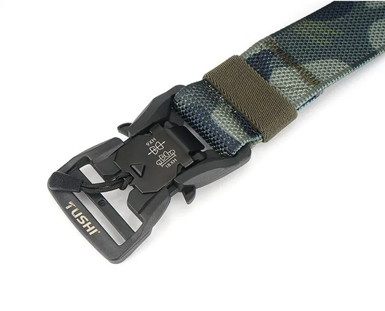 Nylonowy pasek kamuflażowy 125 cm Klamra magnetyczna Szybkie odblokowanie Pasek do spodni Outdoor Climbing Training Military Belt Man