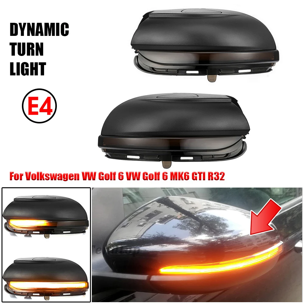 Turn Signal LED Dynamic Side Mirror Flashing Indicator Light Sequential For Volkswagen VW GOLF 6 VI MK6 GTI R line R20 Touran