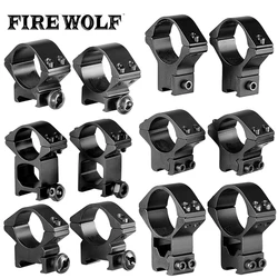 FIRE WOLF-Anneau de montage de lunette de visée, 30mm, 25.4mm, 11mm, 20mm, rail dolitail, profil haut et bas pour lunette de visée, montage de chasse