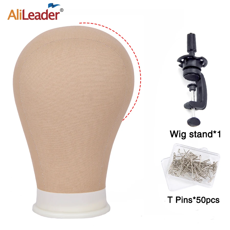 Alileader Canvas Block Poly Head Wig Making Head Weft/Wig Display Styling Mannequin Head Manikin Head Dryer20.5