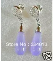 

Fancy Rare beautiful tibet purple Jade stone earring