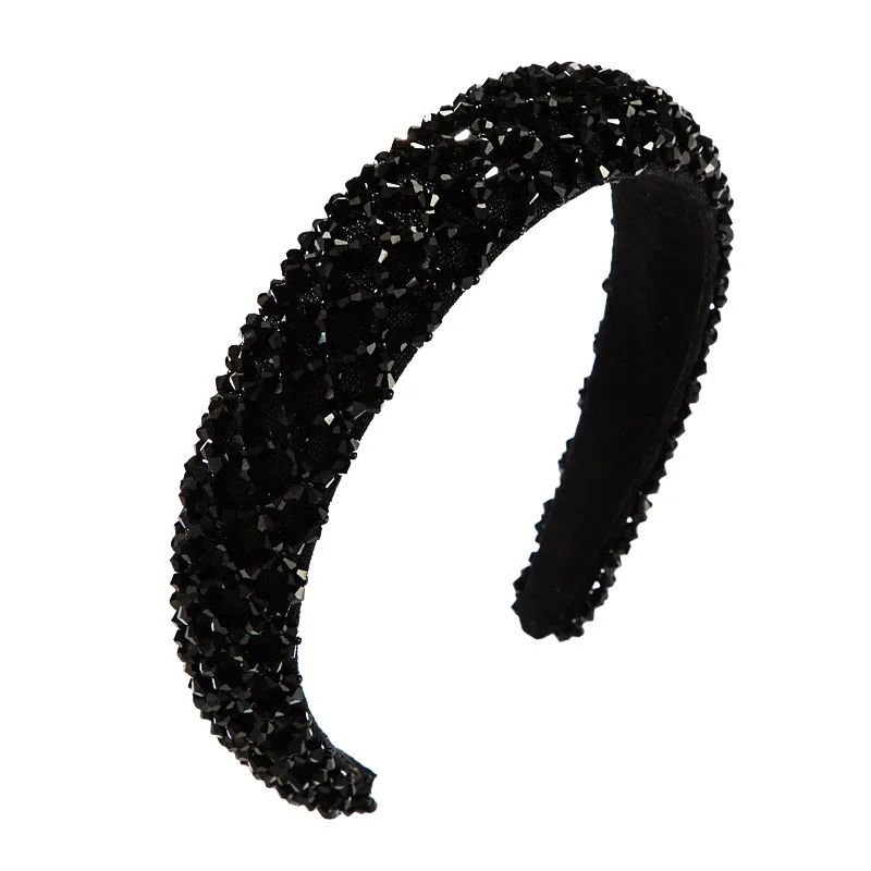 Korean Fashion Luxury Sparkly Gray Crystal Hairband Bridal Wedding Stone Rhinestone Headband For Women Hair Accessories Jewelry