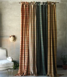 100% Cotton Linen Classic Plaid Semi-blackout Curtains Country British Lattice Cortinas for Living Room Bedroom Window Drapes