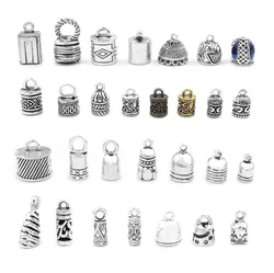 10pcs Del Metallo di Colore Argento Fine Bead Caps Monili Che Trovano Pendenti E Ciondoli Cap Nappa Crimp End Accessori Dei Monili Del Braccialetto