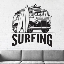 Surf Wall Decal Surfboard Art Wall Stickers Beach Sport Vinyl Surf Gifts Boys Surf Yeti Wave Girl Kids Room Home Decor C150