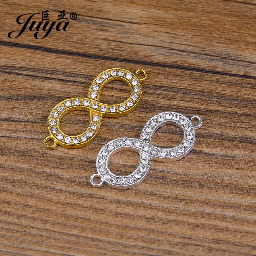 10 Stück verschiedene Unendlichkeits-Kristall-Charms-Anschlüsse für Schmuckherstellung, DIY-Armband, Halskette, Schmuckzubehör, Bastelzubehör – Detail 14