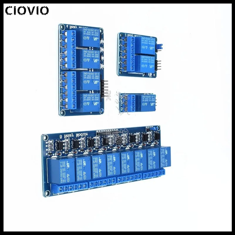 CIOVIO 1 2 4 8 Channel DC 5V 12V 24V Relay Module with Low / High level Trigger Expansion Board DC 5V 12V 24V Relay Module