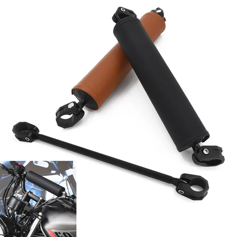 Universal Aluminum Motorcycle Strengthen Balance Beam Handlebar Leather Pad Chest Protector Road Bar Cross Brace