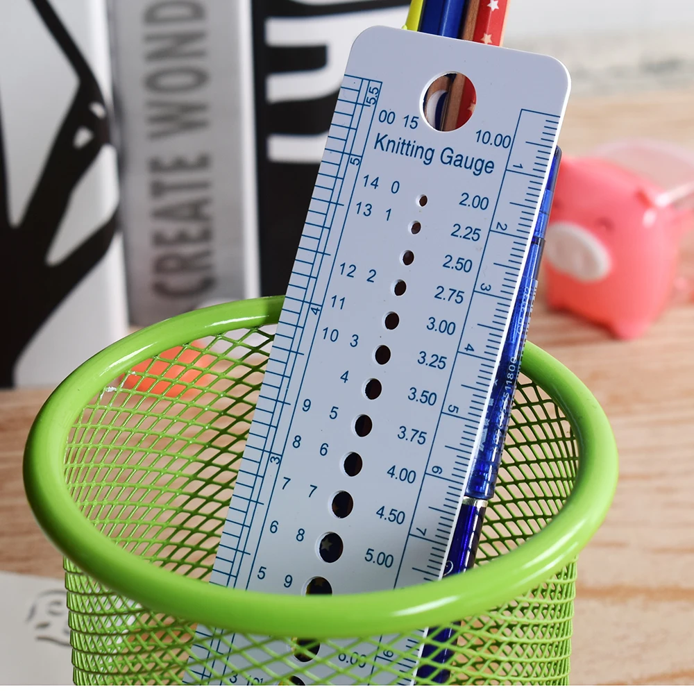 Knitting Accessories UK US Canada Sizes Needle Gauge Inch Sewing Ruler Tool CM 2-10mm Size Measure Sewing Tools Sweater Stitch