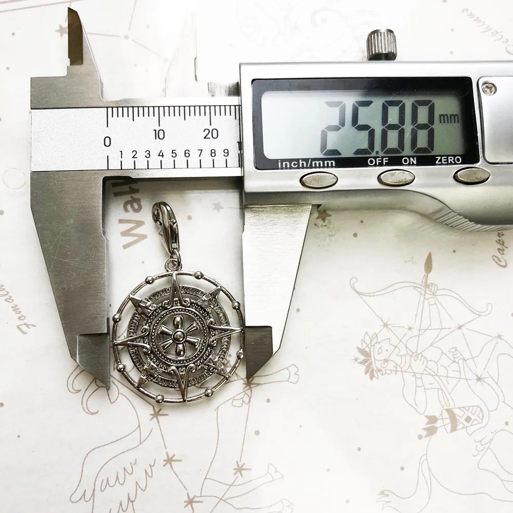Maya Calendar Dangle Charm Pendants For Women Men Trendy 925 Sterling Silver Jewelry