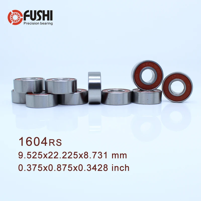 

1604 2RS ABEC-1 10PCS inch Miniature Ball Bearings 9.525x22.225x8.731 mm 1604RS