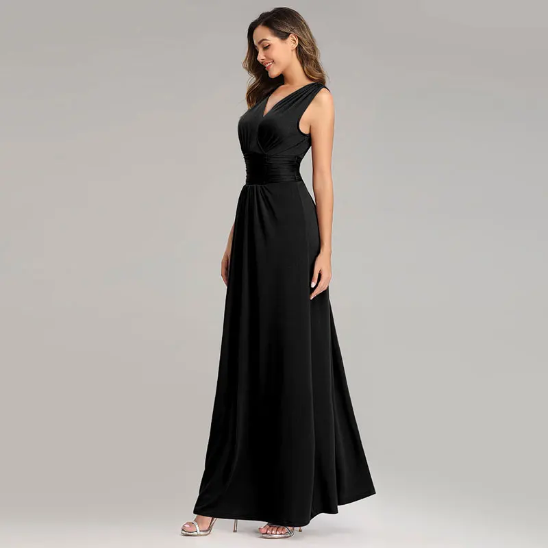 Beauty Emily Sexy V Neck Chiffon Bridesmaid Dresses 2020 Long Sleeveless Open Back 3 Colors Available Special Occasion Dresses