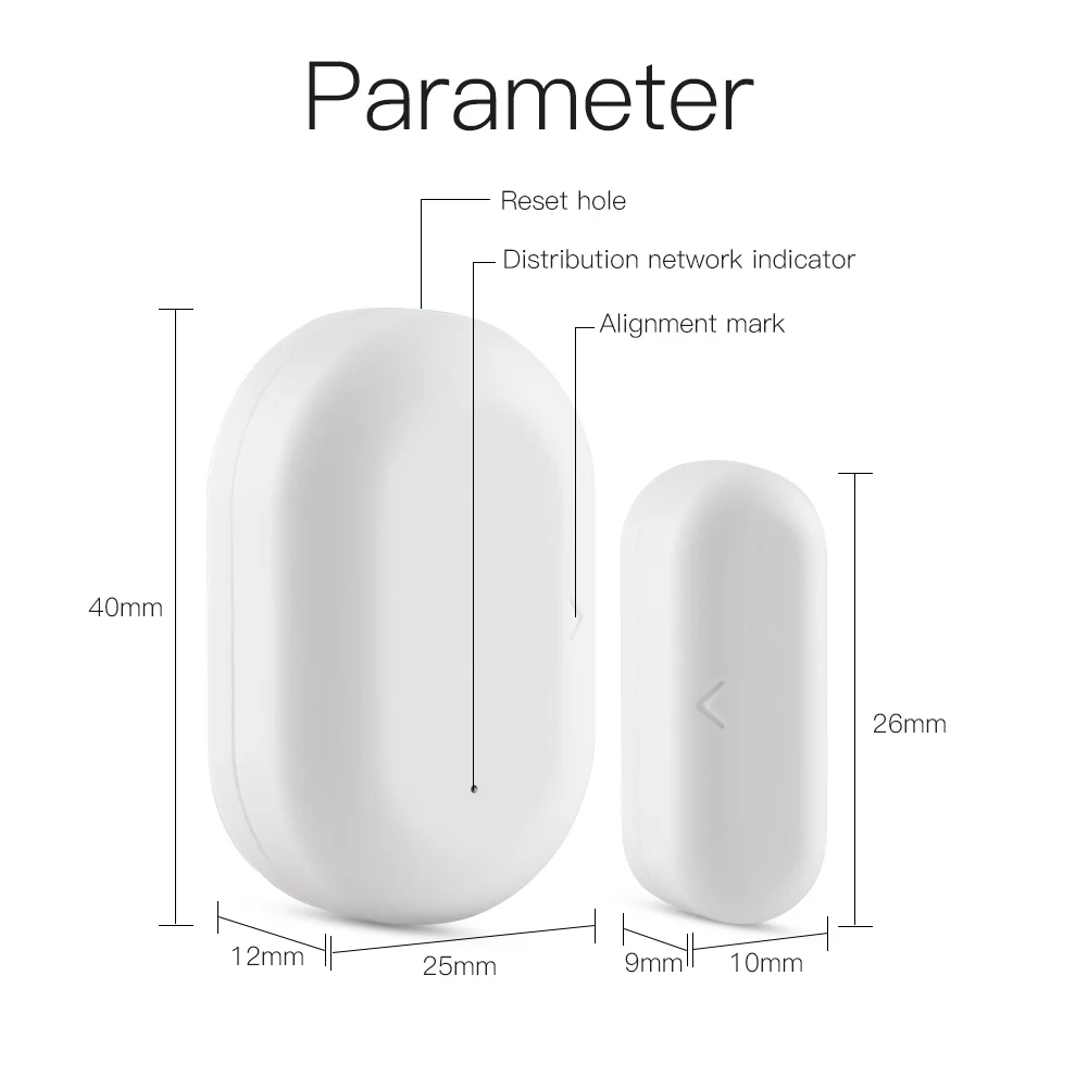 Tuya ZigBee Smart Window Door Gate Sensor Detector Smart Home Security Alarm System Smart Life Tuya App Control 2MQTT Setup