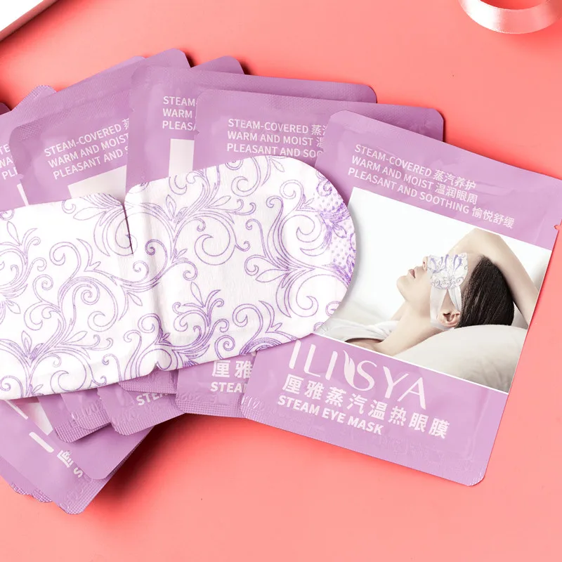 ILISYA Lavender Oil Essence Steam Warm Eye Mask for Dry Tired Eyes Dark Circle Eliminate Puffy Eyes 10PCS