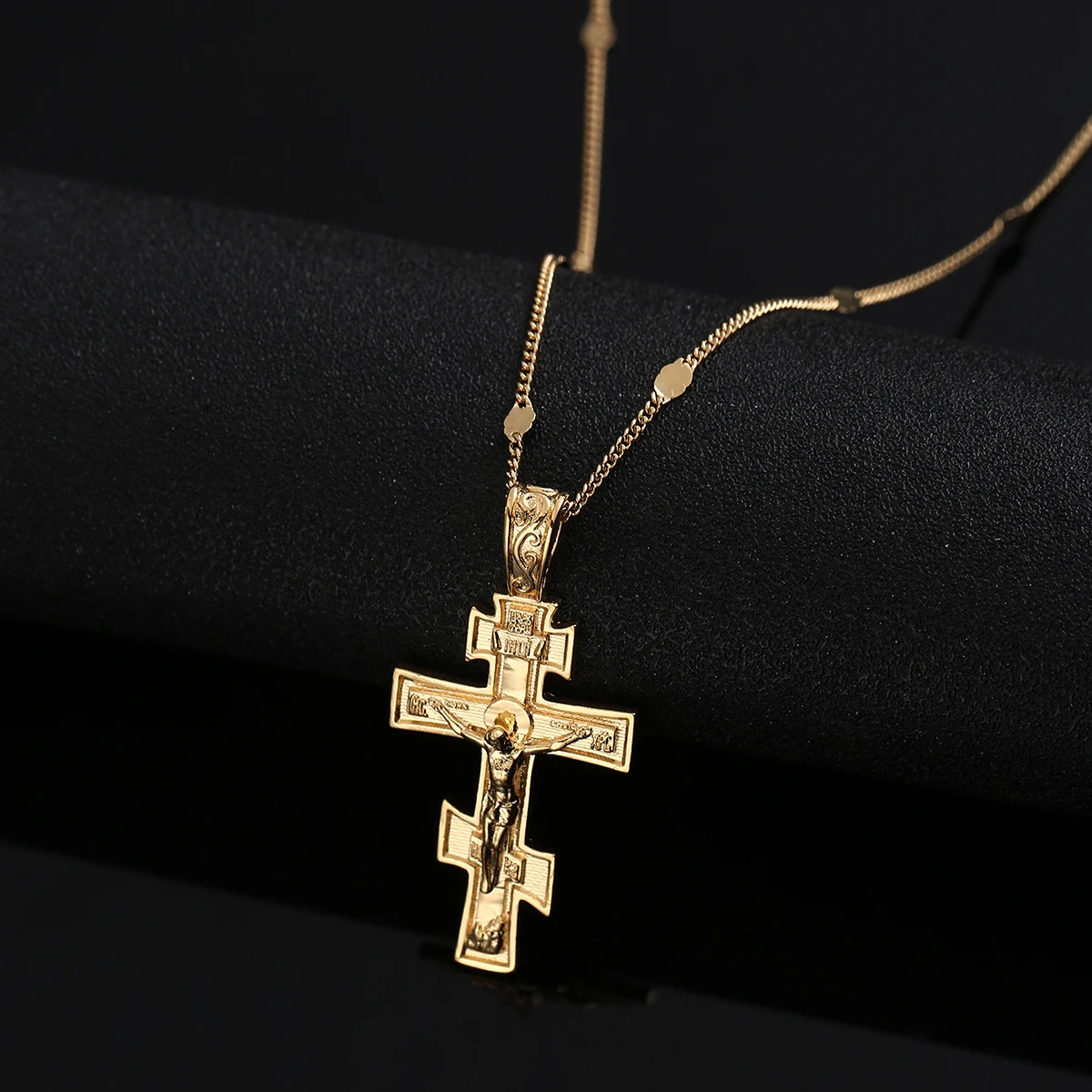 Russian Orthodox Christianity Church Eternal Cross Charms Pendant Necklace Jewelry Russia Greece Ukraine Gifts