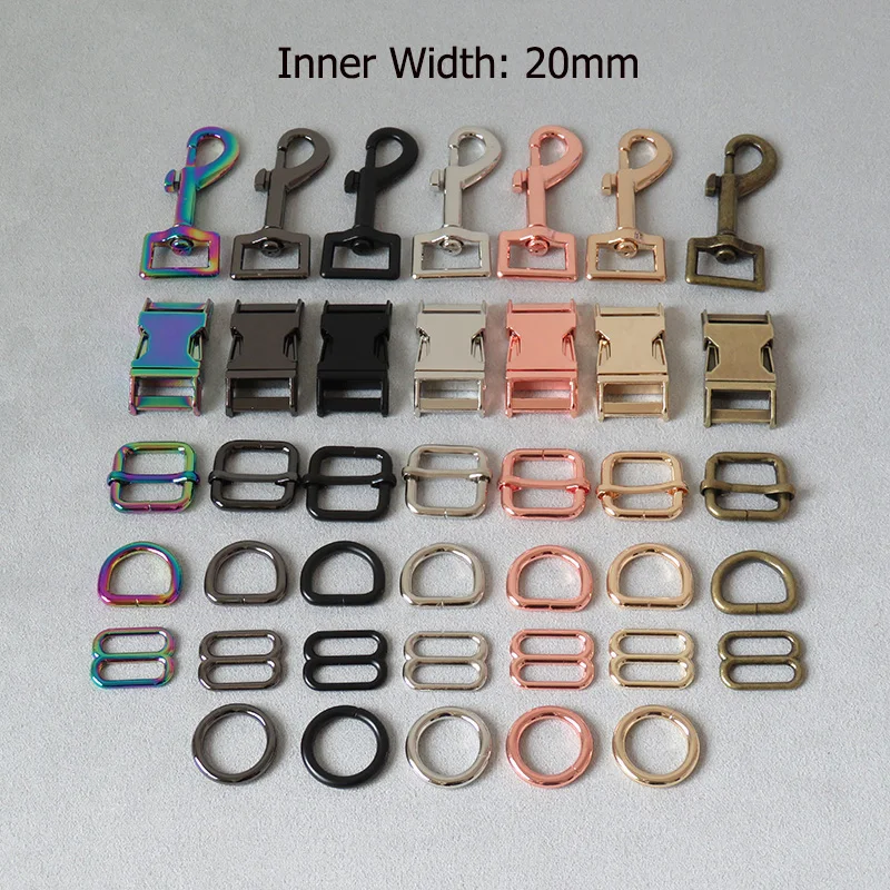 10 adet 20mm Metal D halka toka ayarlayıcı karabina toka Paracord çanta askısı aksesuar kemer döngü Pet köpek göğüs tasması donanım