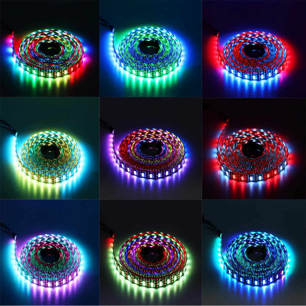 Rgb ledライトストリップ (ws2812b/ws2812),音楽制御,bluetooth,sp107e,30/60led/m,dc 5v