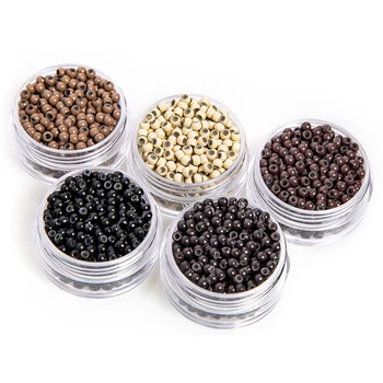 500 ชิ้นนาโนซิลิโคนเรียงรายแหวนไมโครลิงค์ลูกปัดสําหรับต่อผมมนุษย์เคล็ดลับ I 3.0x1.8x2.2 มม. (สีน้ําตาลอ่อน)