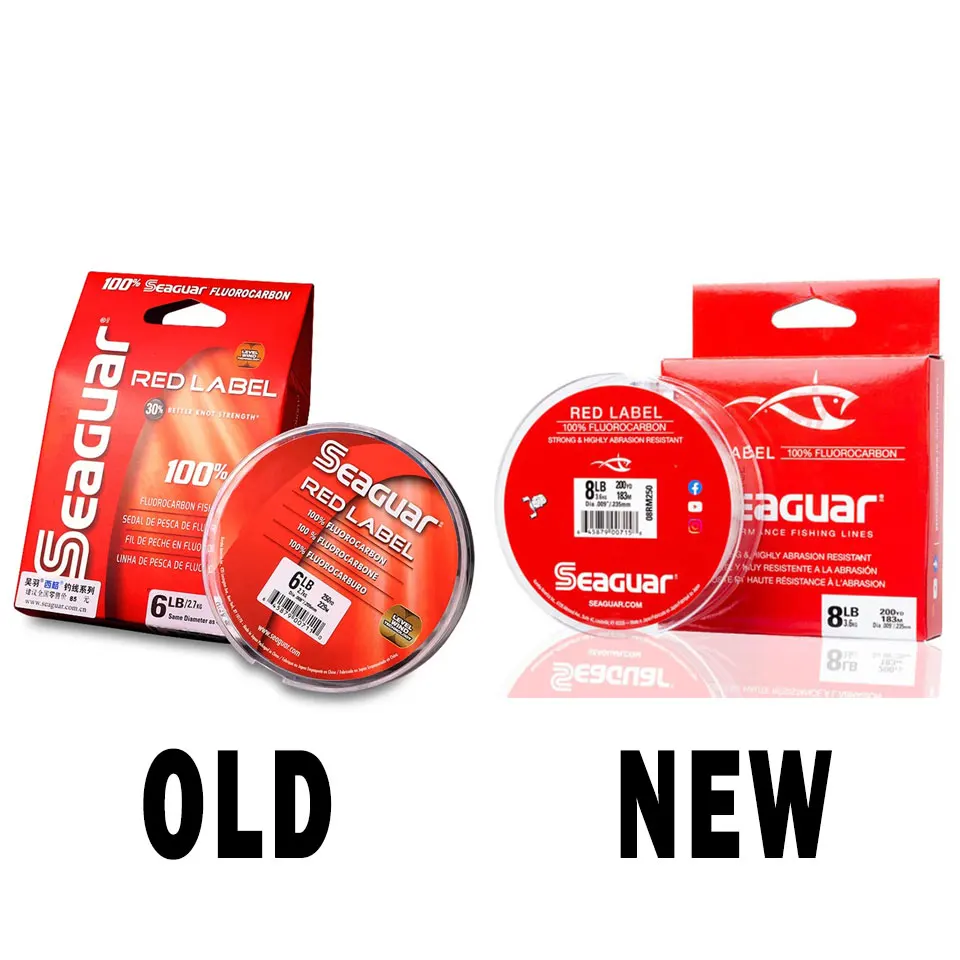 Senar Pancing Asli SEAGUAR LABEL Merah 6LB-12LB 100% Senar Pancing FLUOROCARBON 229M/183M