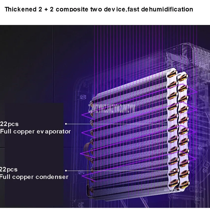 مزيل الرطوبة 40 لتر/د للمنزل مع وظيفة تنقية الهواء ، خزان مياه 2.5 لتر ، آلة إزالة الرطوبة الصناعية المنزلية الصامتة 220 فولت